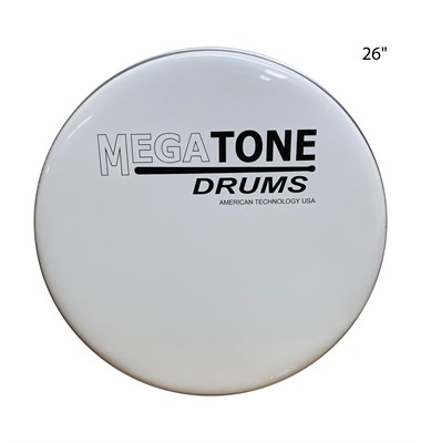 Пластик для барабана MEGATONE MDH-26WH 26" гладкий, БЕЛЫЙ MDH-26WH 26"
